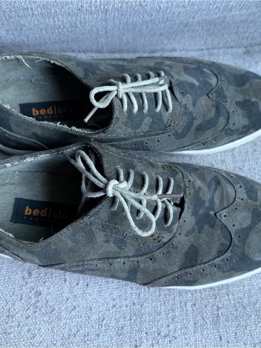 Bed Stu Men's Sz 9 Quinn Camo Canvas Oxfords
